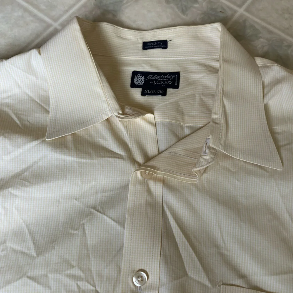 J Crew Stripe Haberdashery Shirtings 80's 2 Ply XL 17 17 1/2‎ long sleeve Shirt